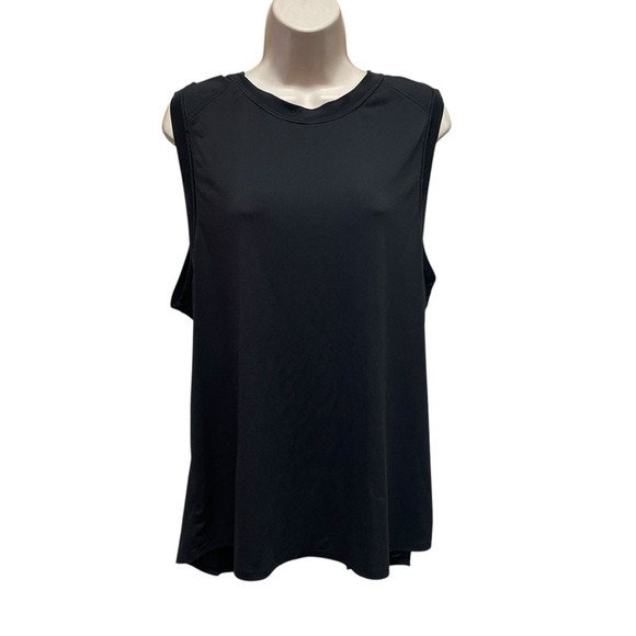 Fabletics women’s activewear tank top split back black size XL yoga running - Picture 1 of 5